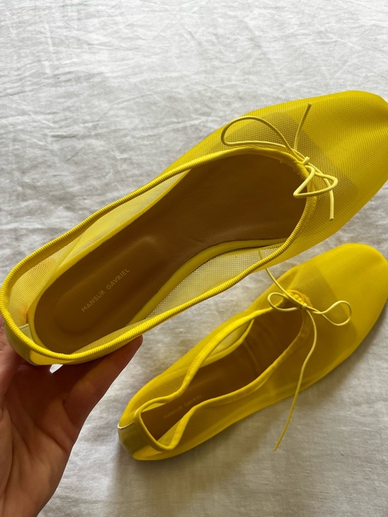 Mansur Gavriel Shoes - Mansur Gavriel Bright Yellow Ballet Flats with Bow